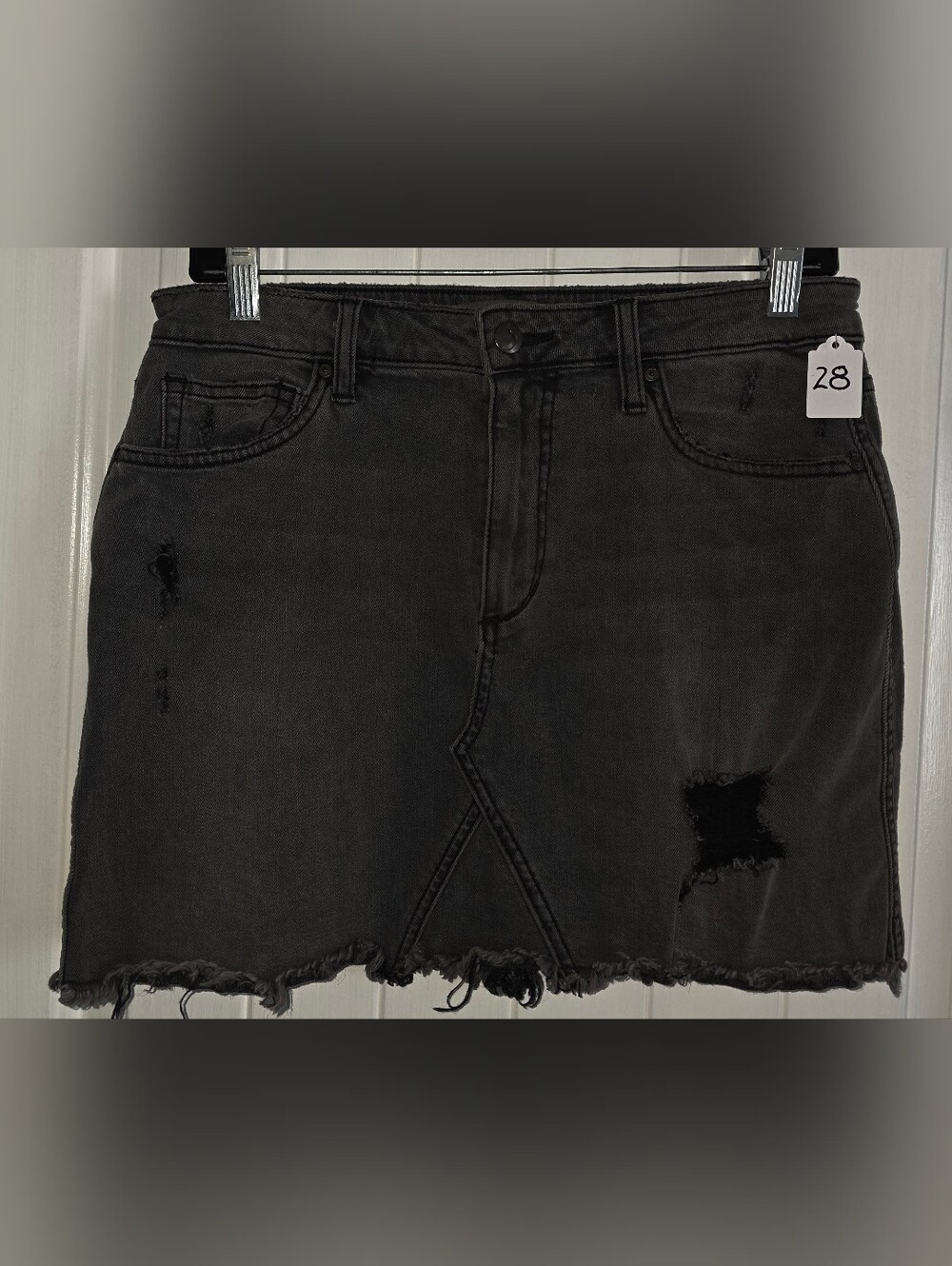 Joe's Jeans Women's Distressed Black Denim Mini Skirt NWOT Size 28